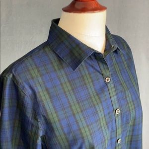 LAND’S END size 8 TALL Blackwatch Plaid Shirt